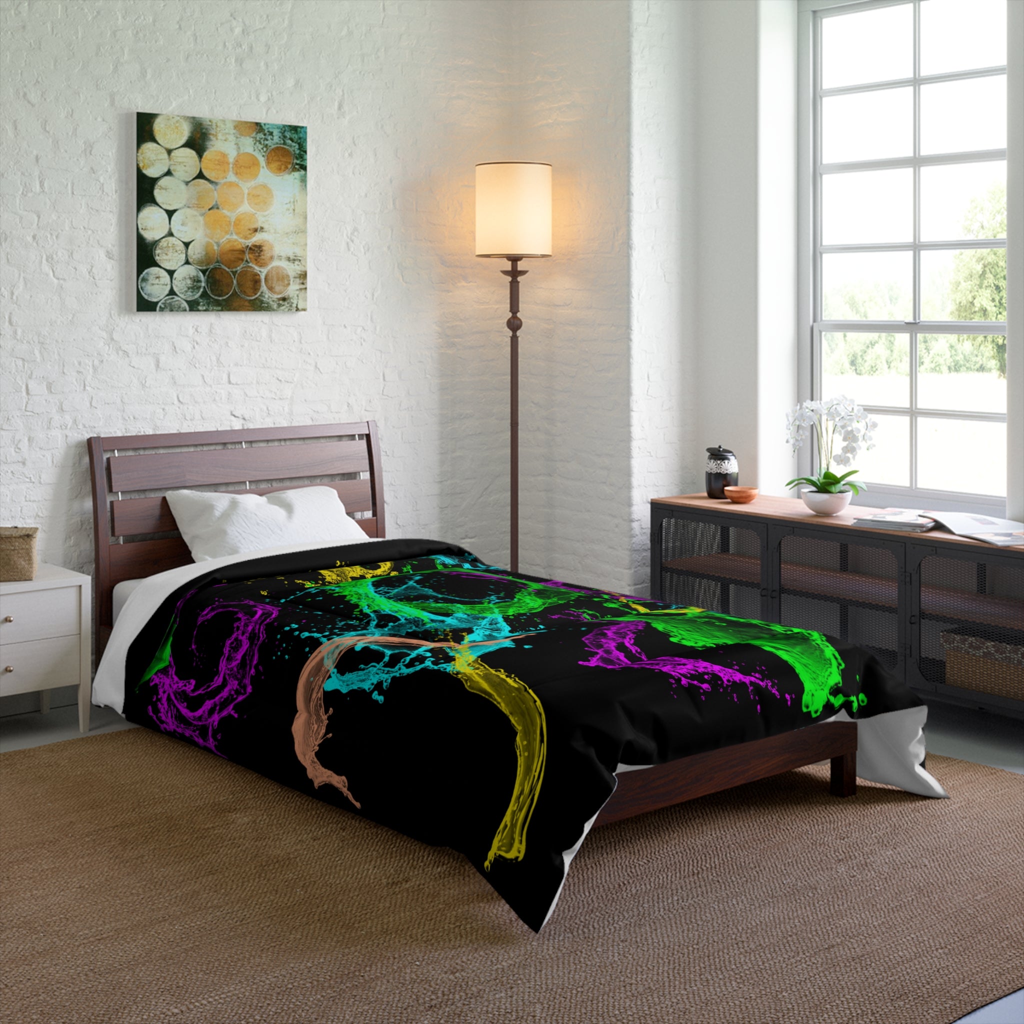 Vibrant Splash Comforter - Colorful Bedding for Kids, Teens, and Home Decor, Fun Gift for Birthdays, Holidays, Room Makeover