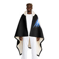 Light vs Darkness Blue Jean Angel Ps. 91:11 - Black (Hooded Sherpa Fleece Blanket)