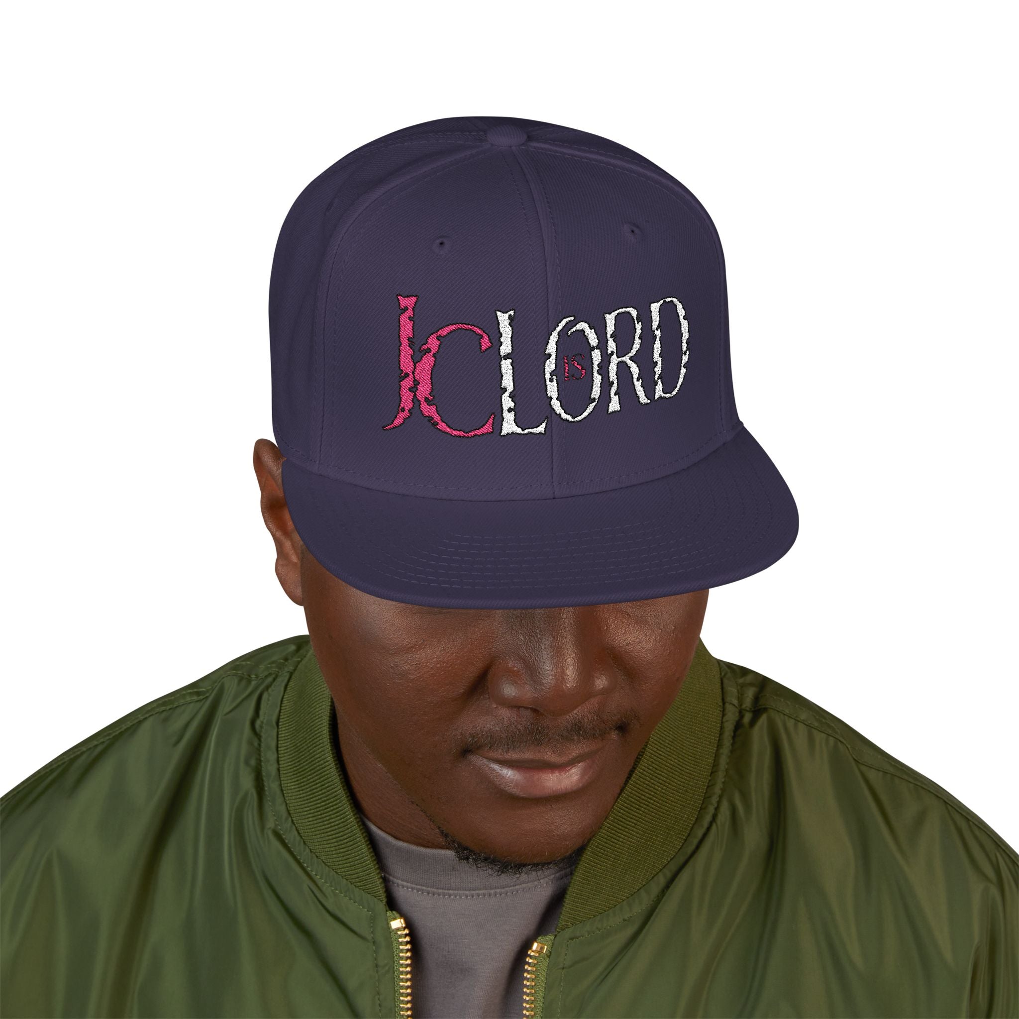 JC is Lord (Red/White Ltrs) Snapback (Embroidery)
