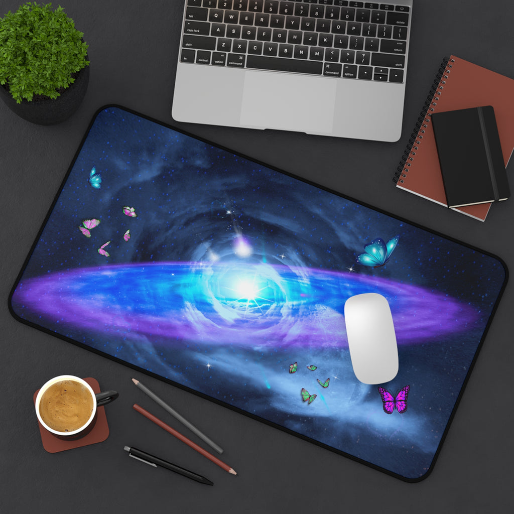 Celestial Desk Mat with Butterflies - Cosmic Office Decor