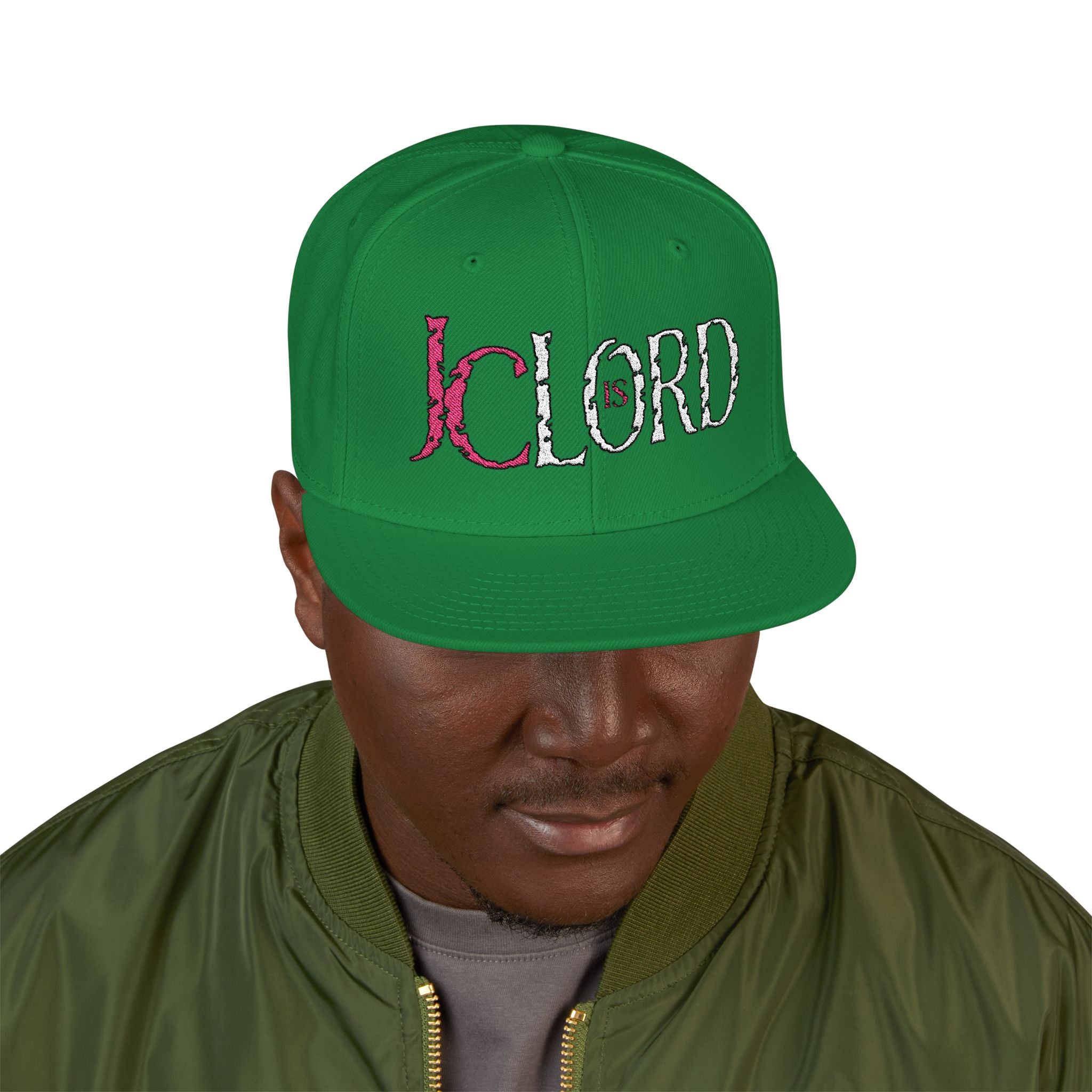 JC is Lord (Red/White Ltrs) Snapback (Embroidery)