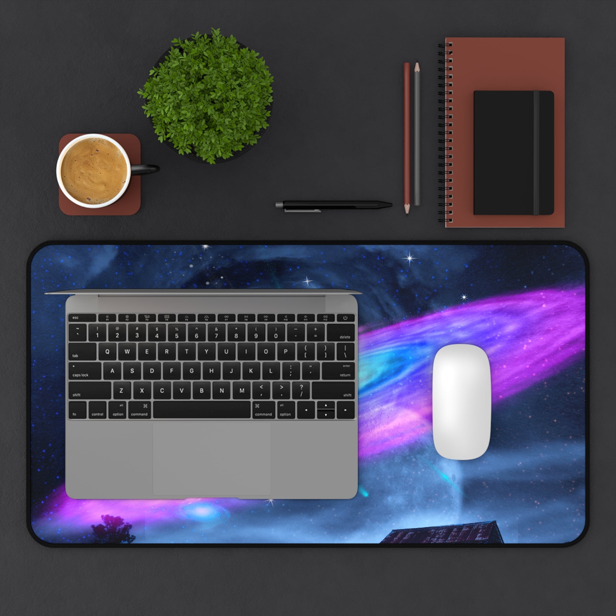 Cosmic Galaxy Desk Mat - Space-Themed Large Mouse Pad for Gamers & Creatives