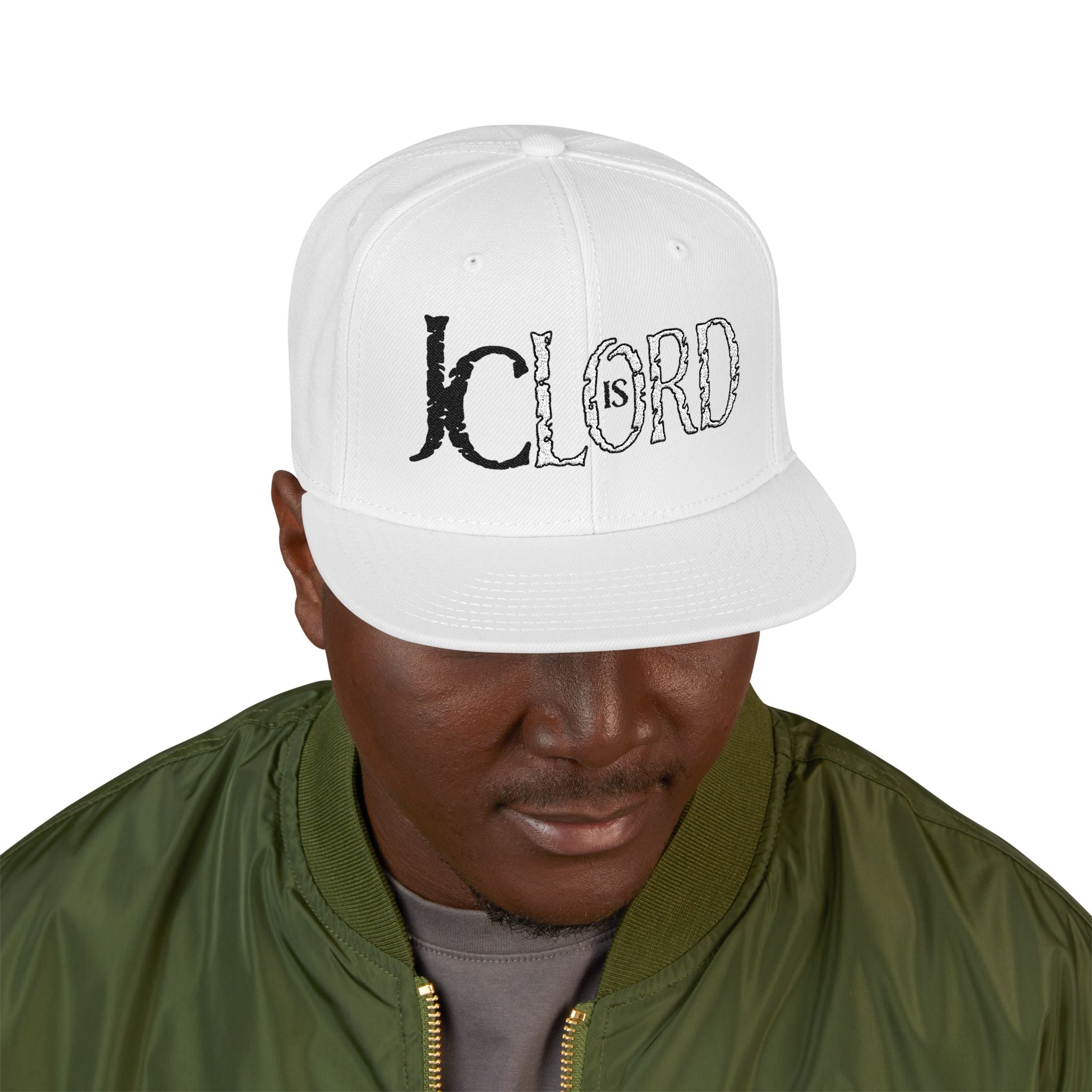 Copy of JC is LORD ( Black/White Ltrs) - Snapback (Embroidery)