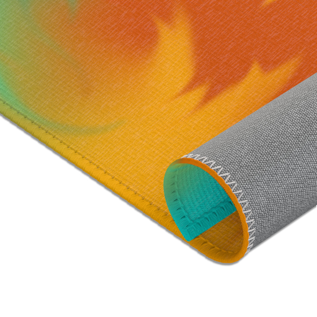 Turquoise & Golden Yellow - Area Rugs