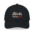 JESUS R.O.S. (Rose Of Sharon - White Ltrs) Organic Baseball Cap (Embroidery)