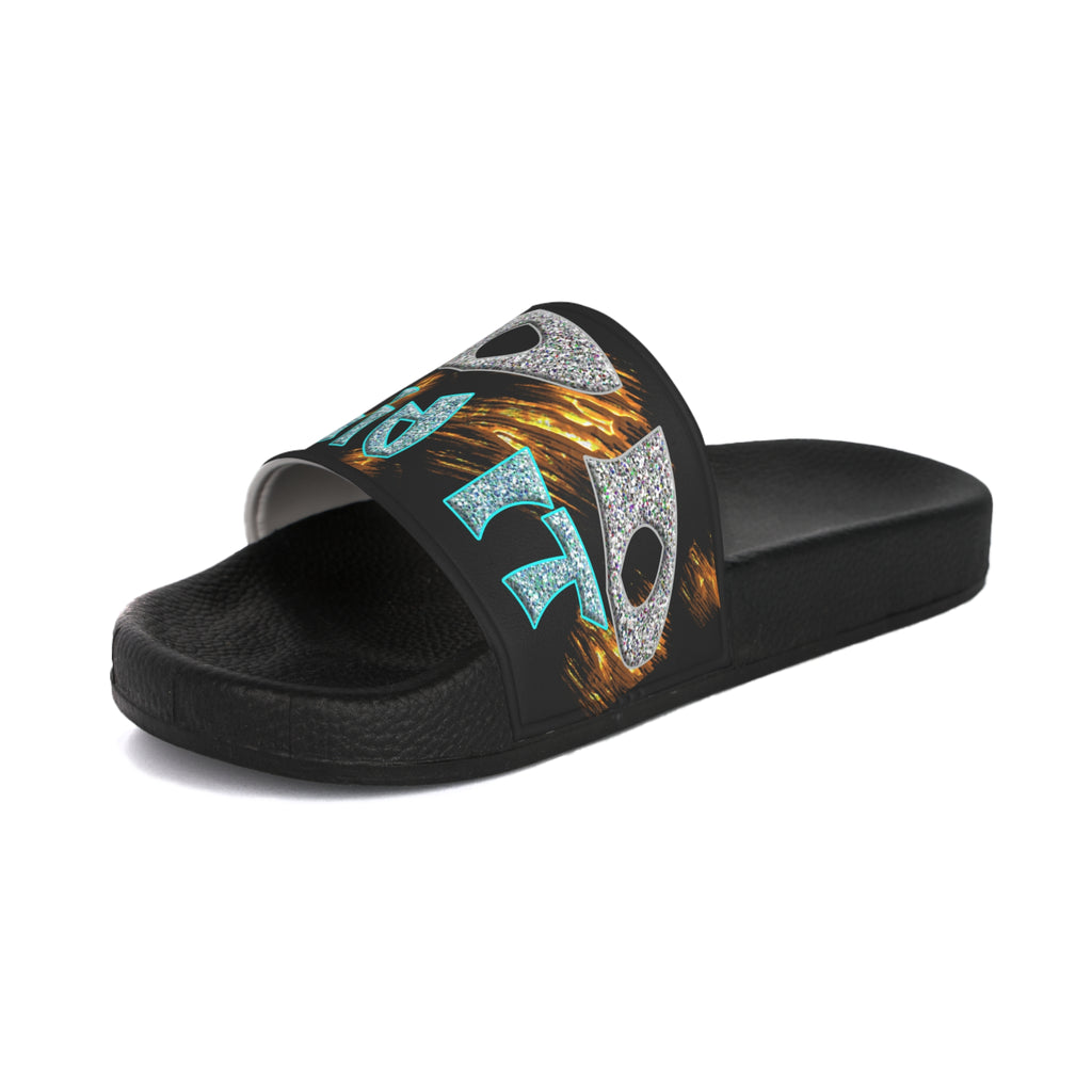 God Said It PERIODT!  (Men's Slide Sandals) Green & Silver