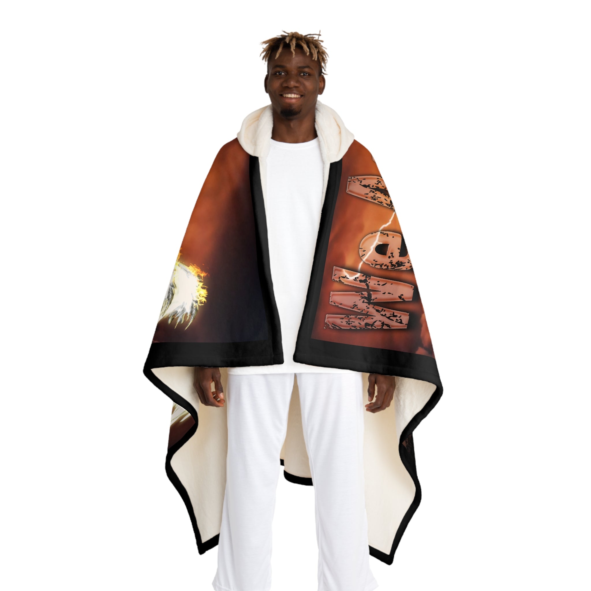 Warrior Angles in the Storm (Hooded Sherpa Fleece Blanket)