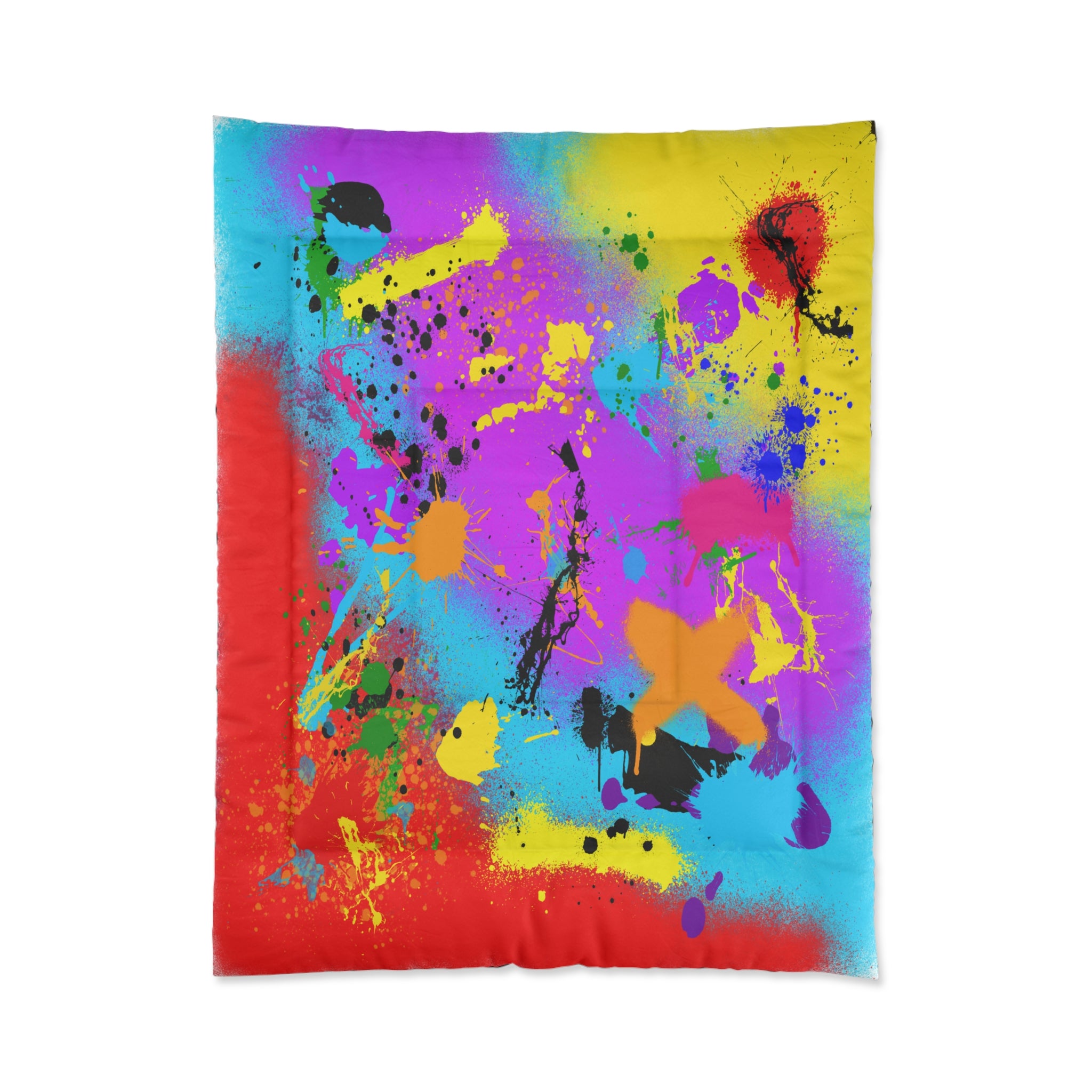 Vibrant Abstract Paint Splatter Comforter - Colorful Bedding for Cozy Retreats, Bedroom Decor, Fun and Artistic Gift, Rainbow Splash Design, Unique [...]
