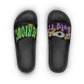 God said it PERIDOT! (Women's Slide Sandals) Green - Silver & Purple