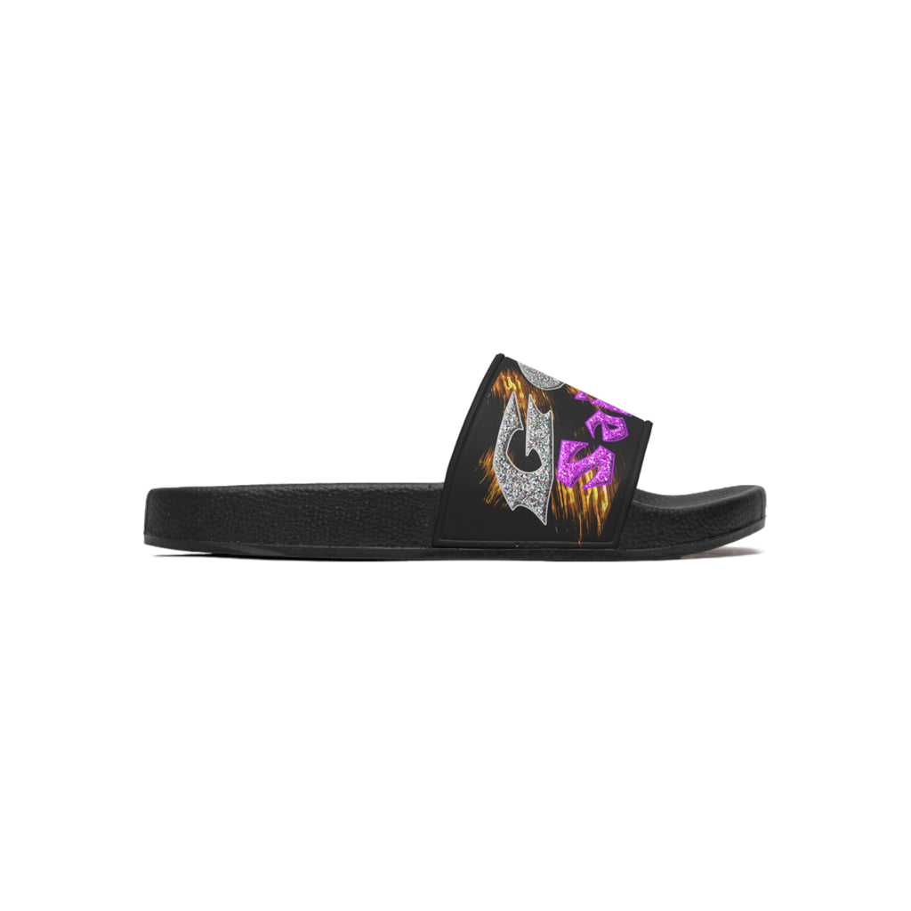 God said it - Periodt! (Men's Slide Sandals) Turquoise - Silver & Magenta