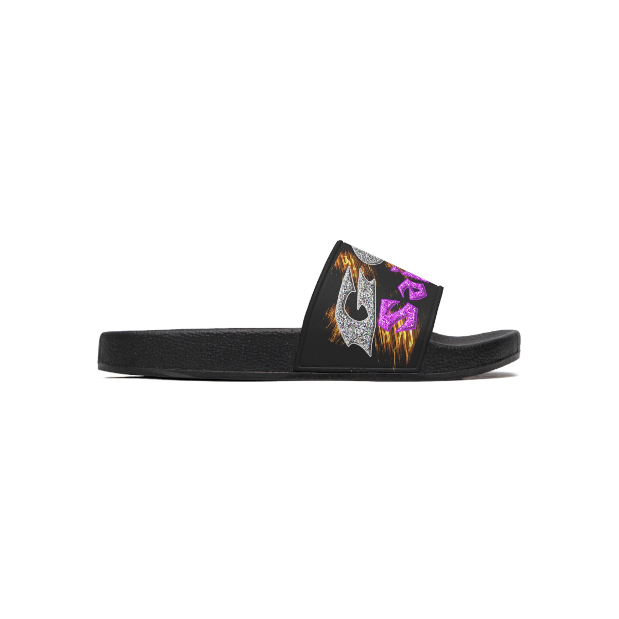 God said it - Periodt! (Men's Slide Sandals) Turquoise - Silver & Magenta
