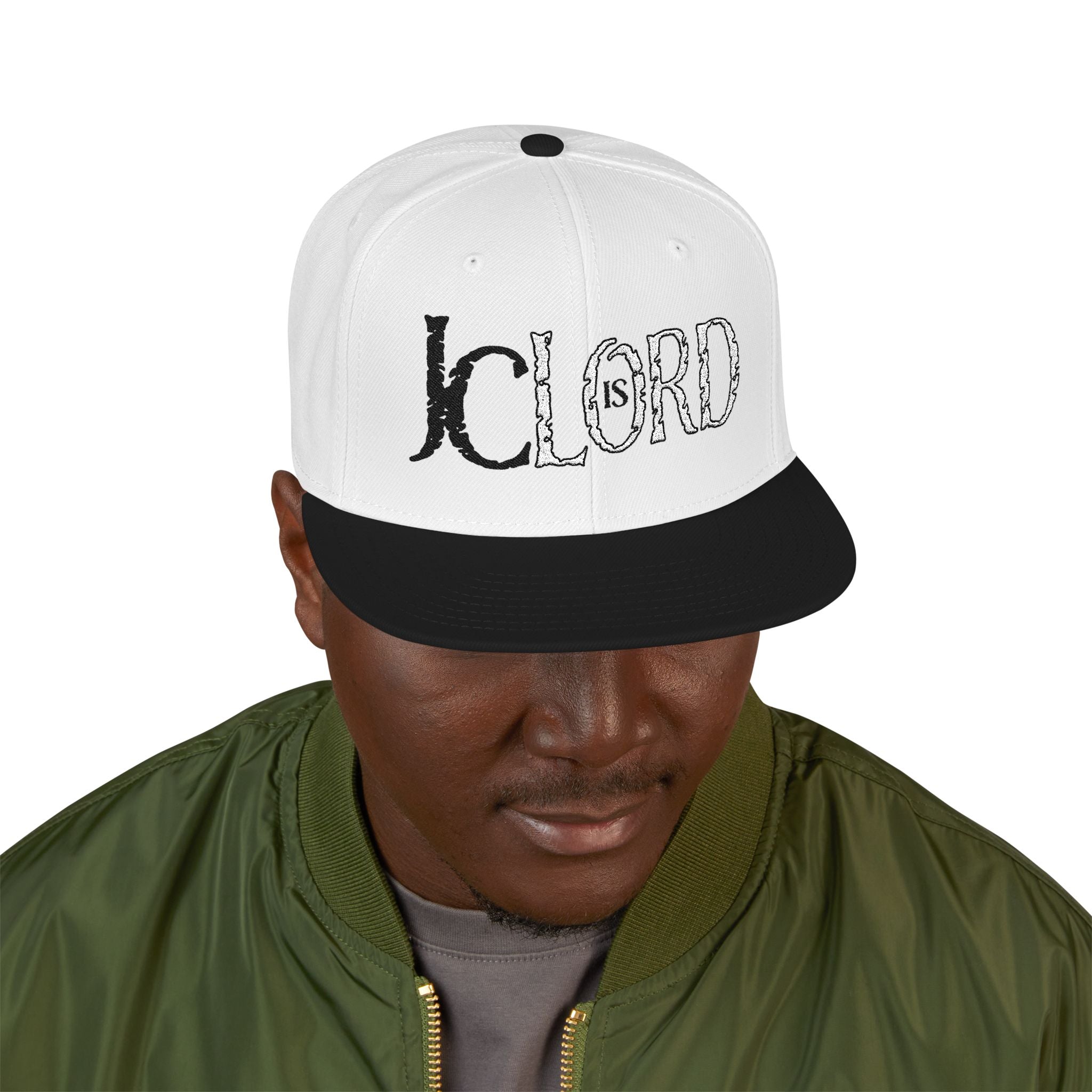 Copy of JC is LORD ( Black/White Ltrs) - Snapback (Embroidery)