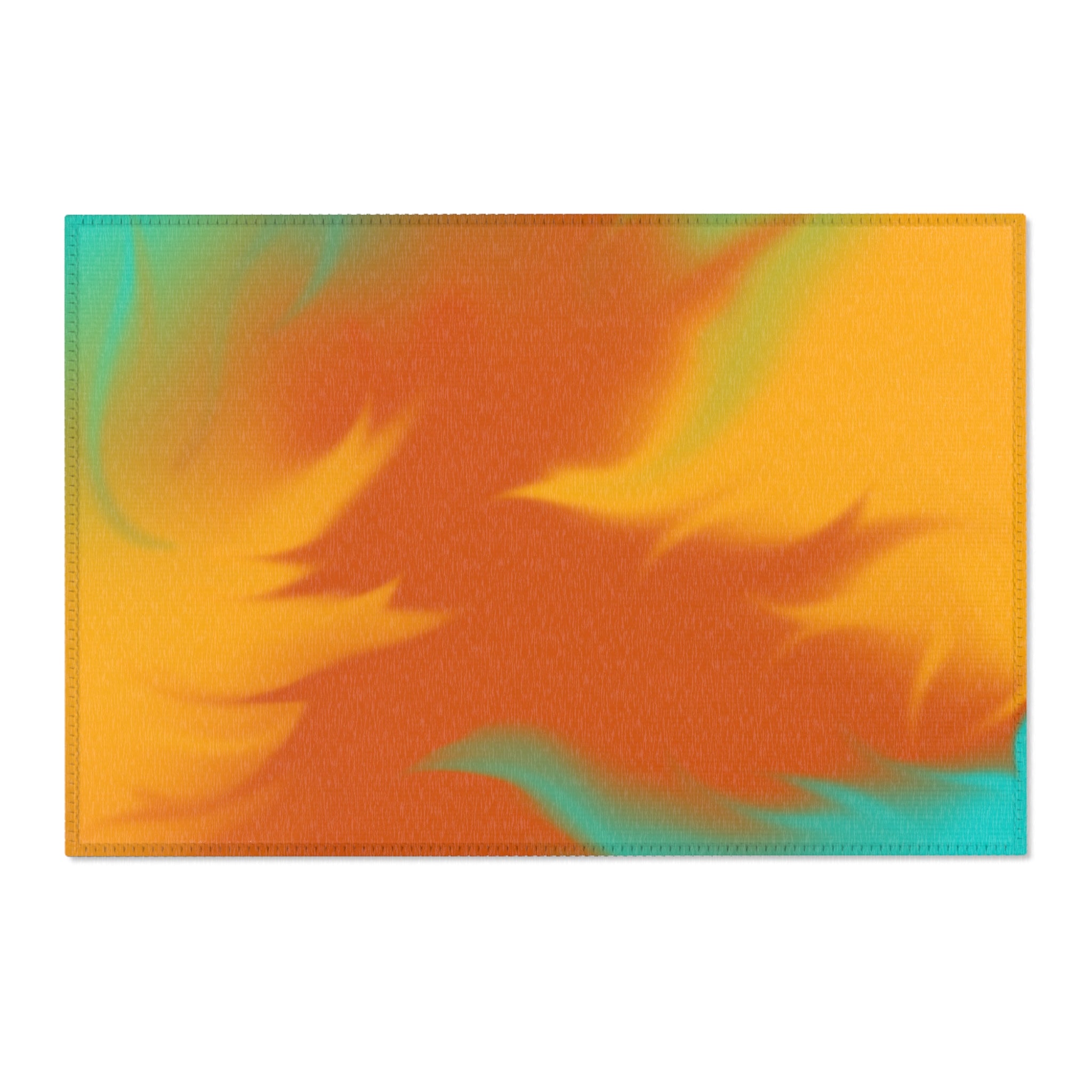 Turquoise & Golden Yellow - Area Rugs