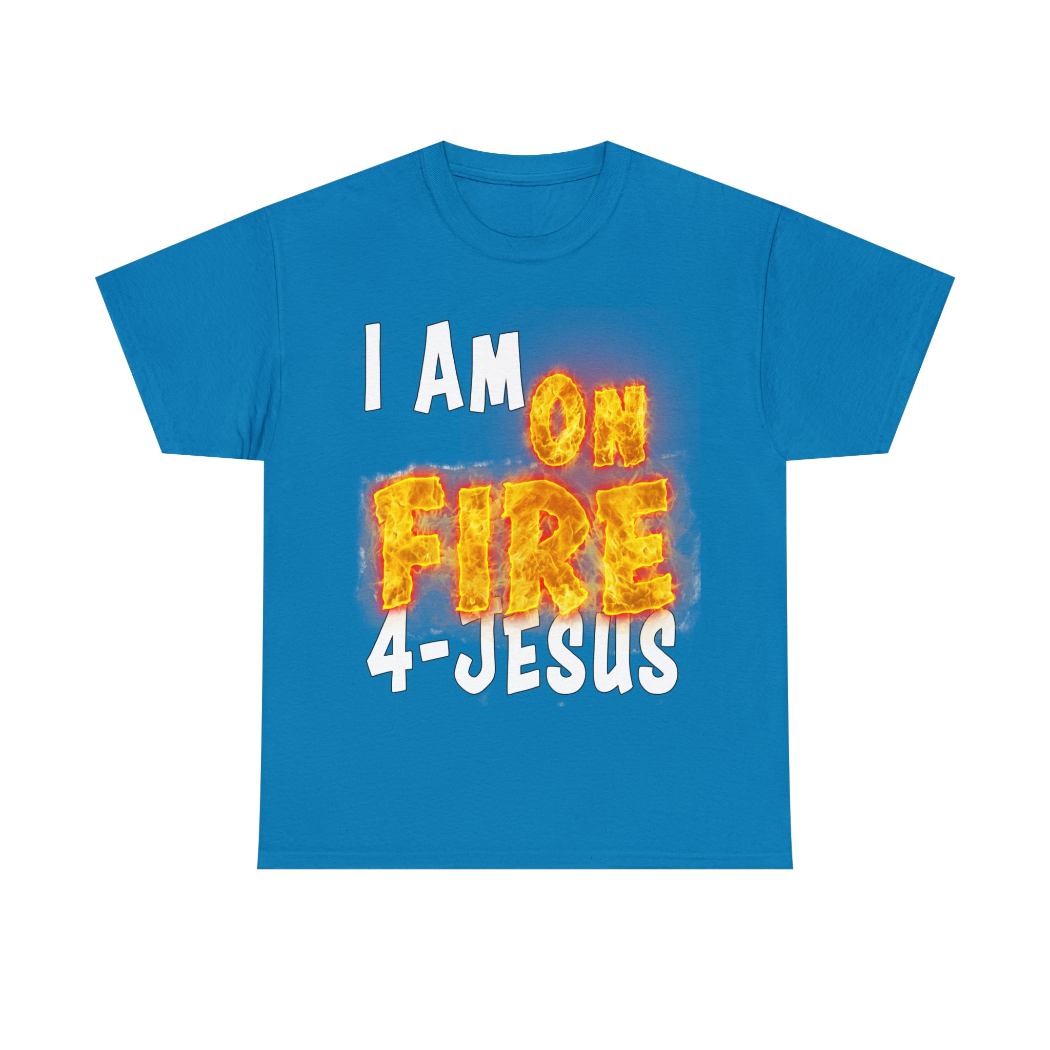 I AM ON FIRE 4-JESUS - ARE YOU HOT OR COLD 4-JESUS (Unisex Heavy Cotton Tee) PRICES VARY UPON COLOR AND SIZE