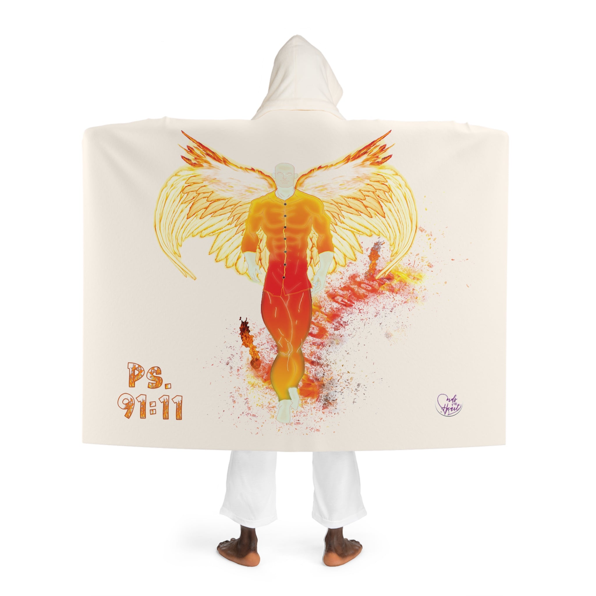 Light vs Darkness Fire Angel (Hooded Sherpa Fleece Blanket)