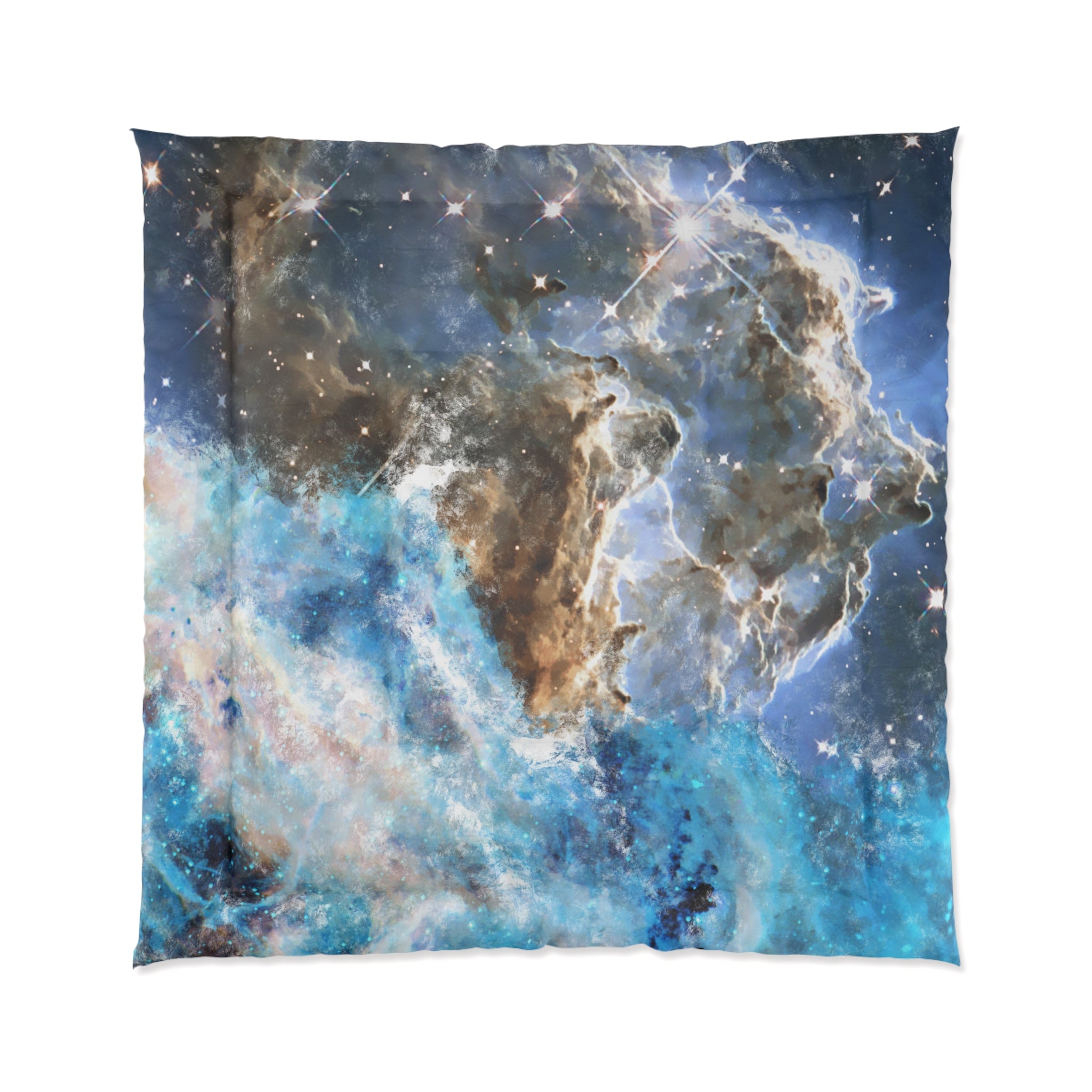 Celestial Blue  Comforter: Space-Themed Cozy Blanket for Dreamers, Stylish Bedding, Galaxy Decor, Unique Gift for Astronomy Lovers