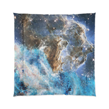 Load image into Gallery viewer, Celestial Blue  Comforter: Space-Themed Cozy Blanket for Dreamers, Stylish Bedding, Galaxy Decor, Unique Gift for Astronomy Lovers
