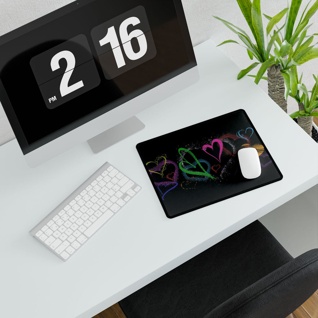 Colorful Love Heart Desk Mat - Ideal for Home Office & Gift Giving