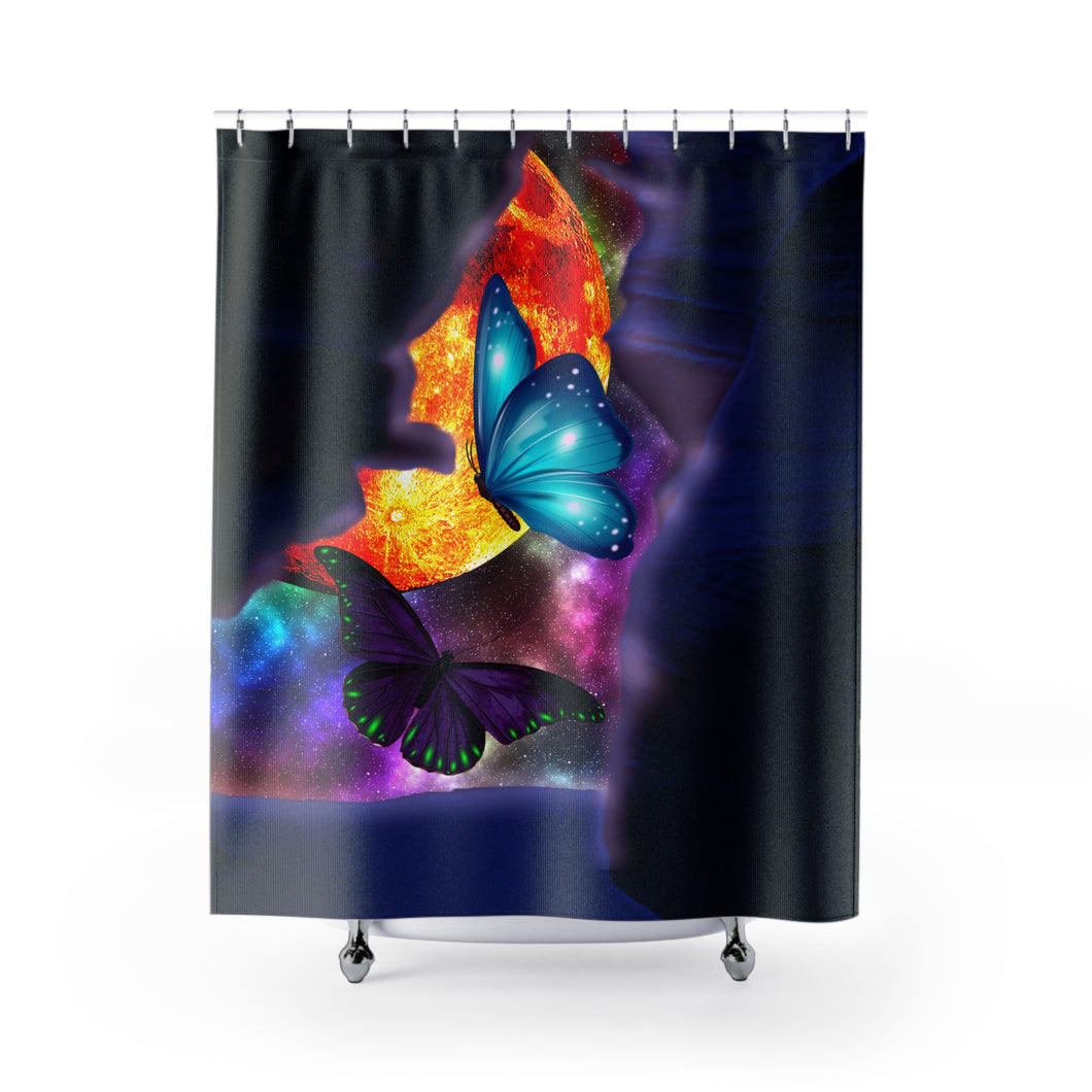 Space Butterflies - Shower Curtains