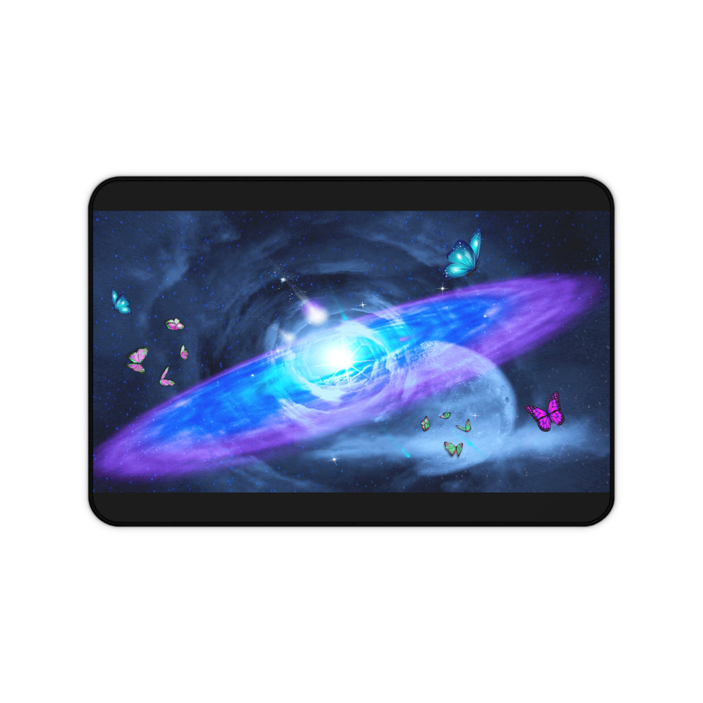 Celestial Desk Mat with Butterflies - Cosmic Office Decor