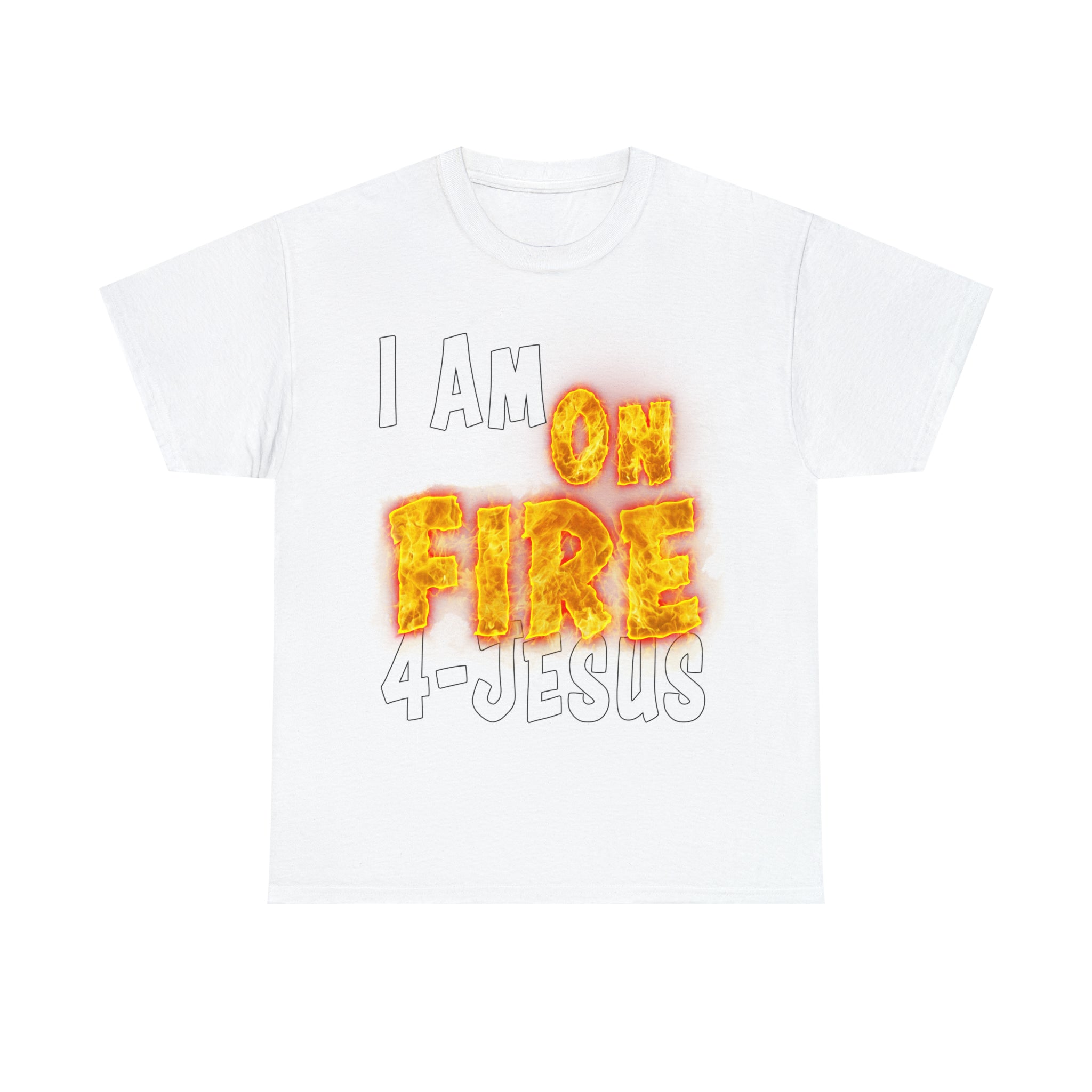 I AM ON FIRE 4-JESUS - ARE YOU HOT OR COLD 4-JESUS (Unisex Heavy Cotton Tee) PRICES VARY UPON COLOR AND SIZE