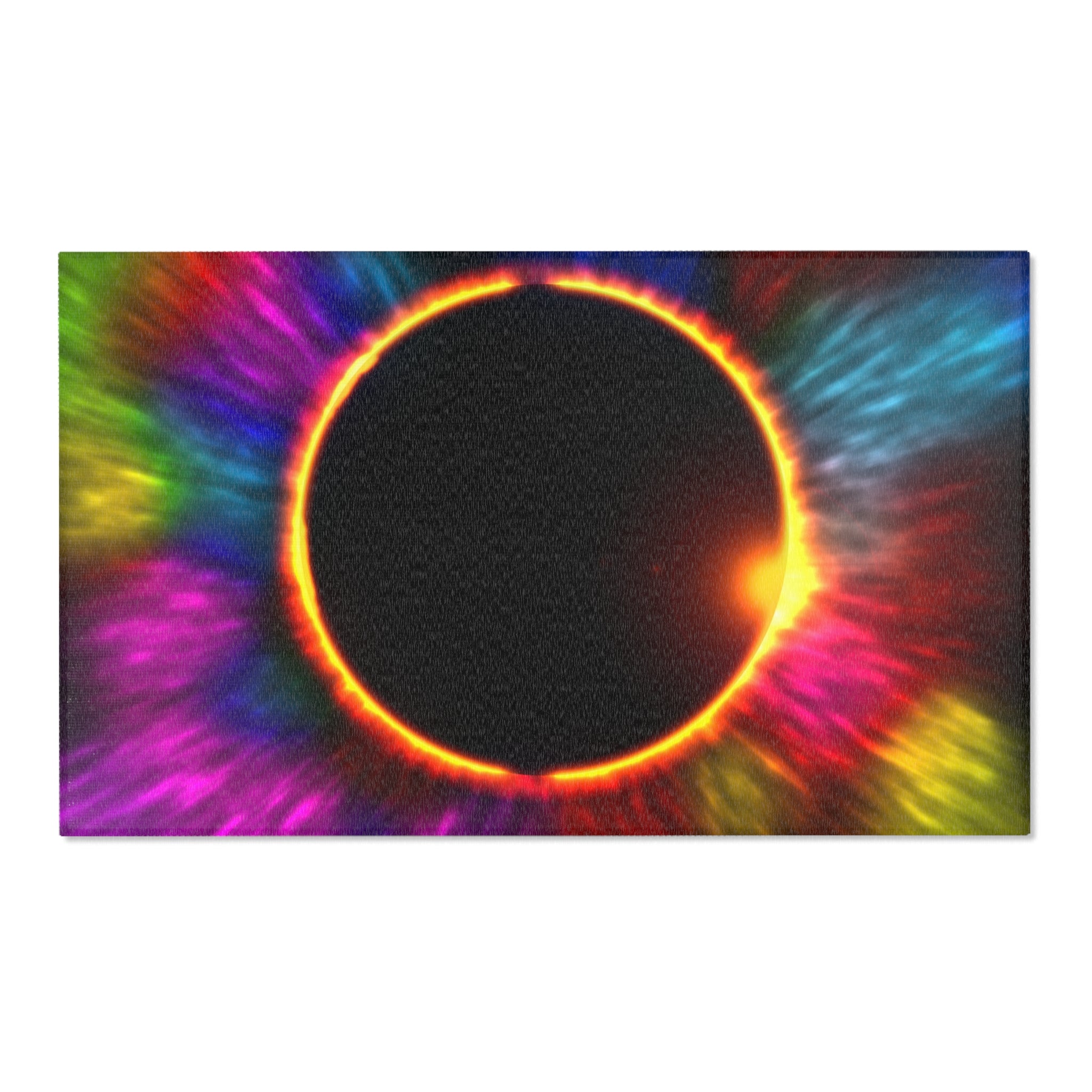 Solar Eclipse w/colors - Area Rugs