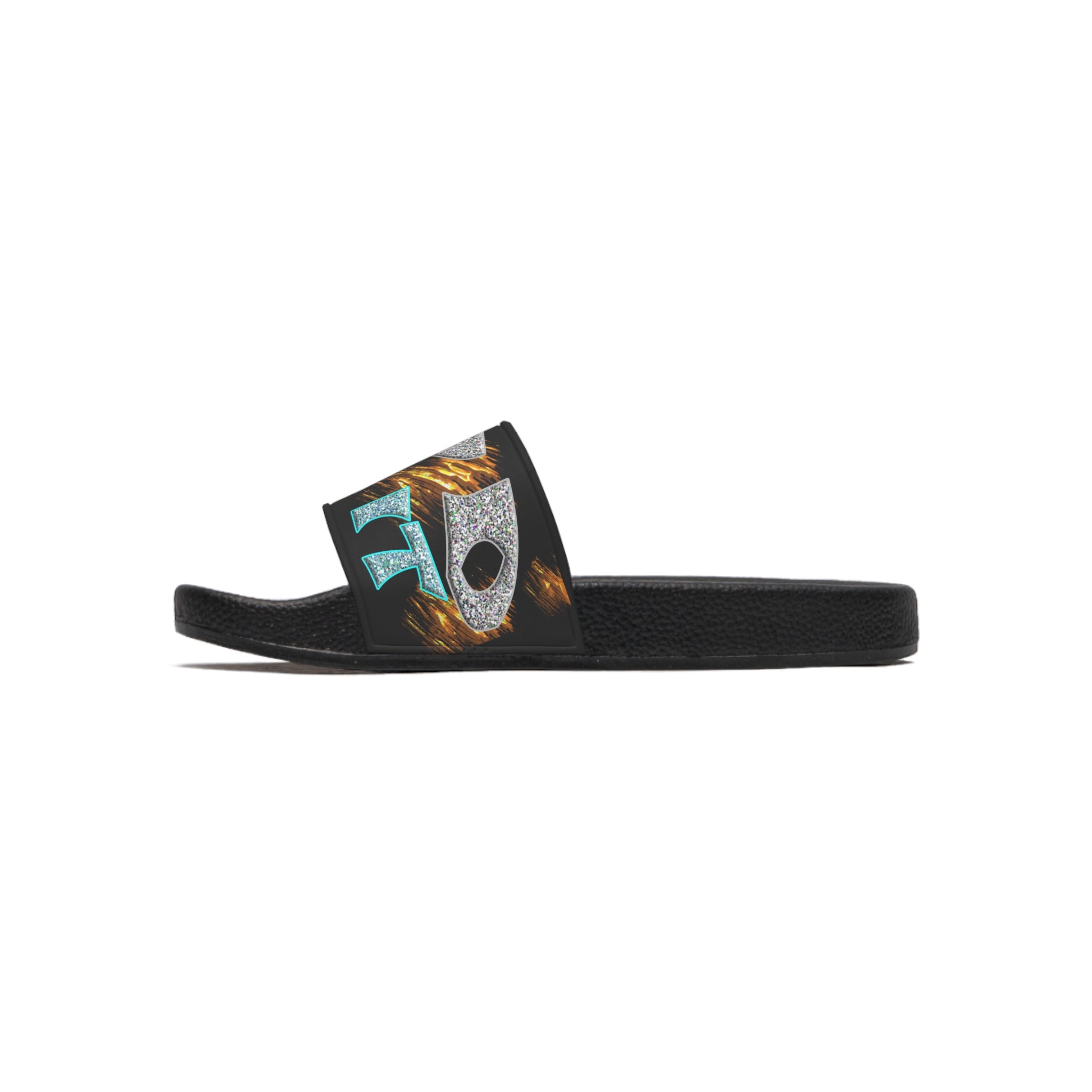 God Said It PERIODT!  (Men's Slide Sandals) Green & Silver