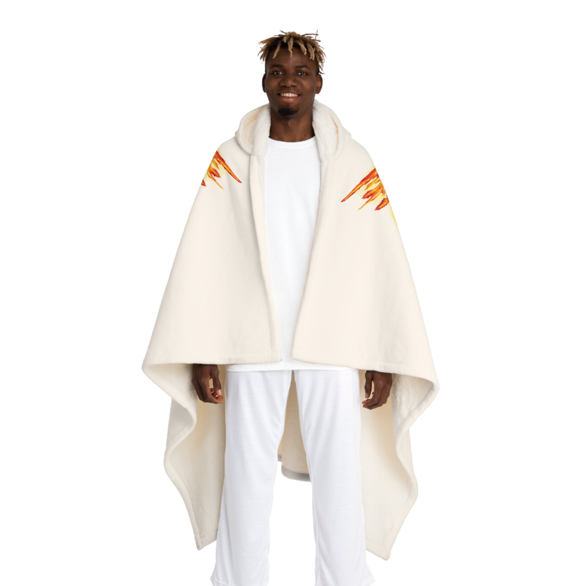 Light vs Darkness Fire Angel (Hooded Sherpa Fleece Blanket)