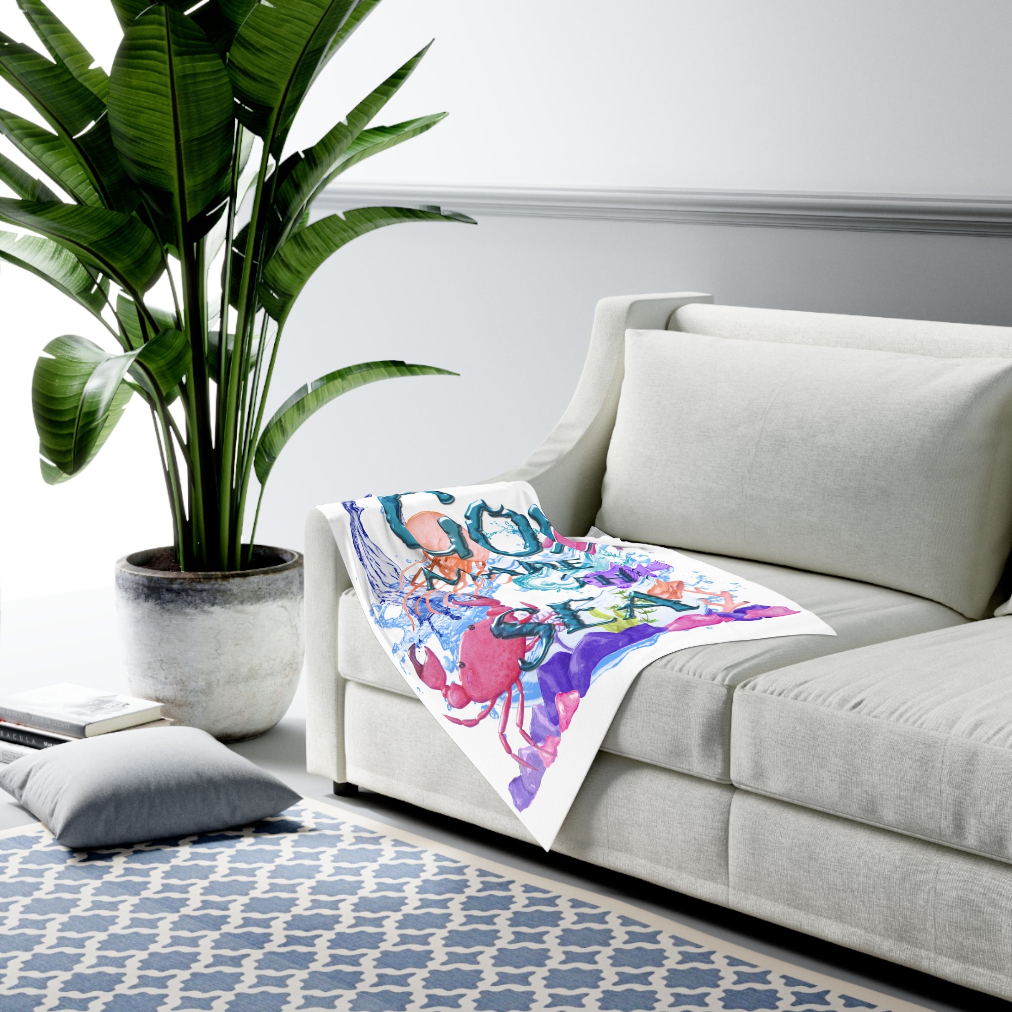 God Made the SEA - Ocean scene (Baby Swaddle Blanket)