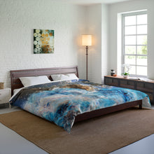 Load image into Gallery viewer, Celestial Blue Comforter - Space-Themed Blanket for Dreamy Bedrooms, Galaxy Bedding, Cozy Decor, Gifts for Space Lovers, Unique Home Accent
