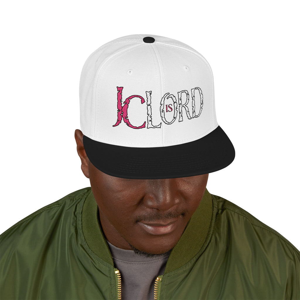JC is Lord (Red/White Ltrs) Snapback (Embroidery)
