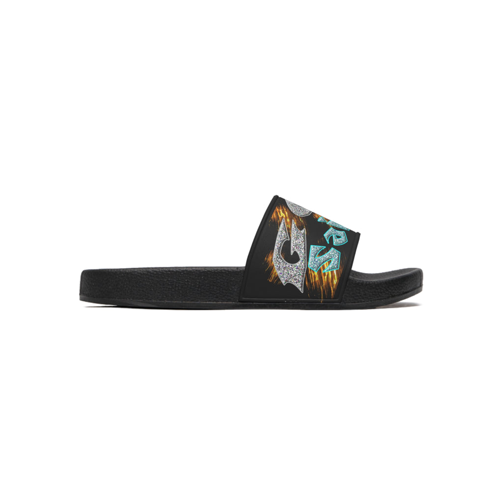 God Said It PERIODT!  (Men's Slide Sandals) Green & Silver