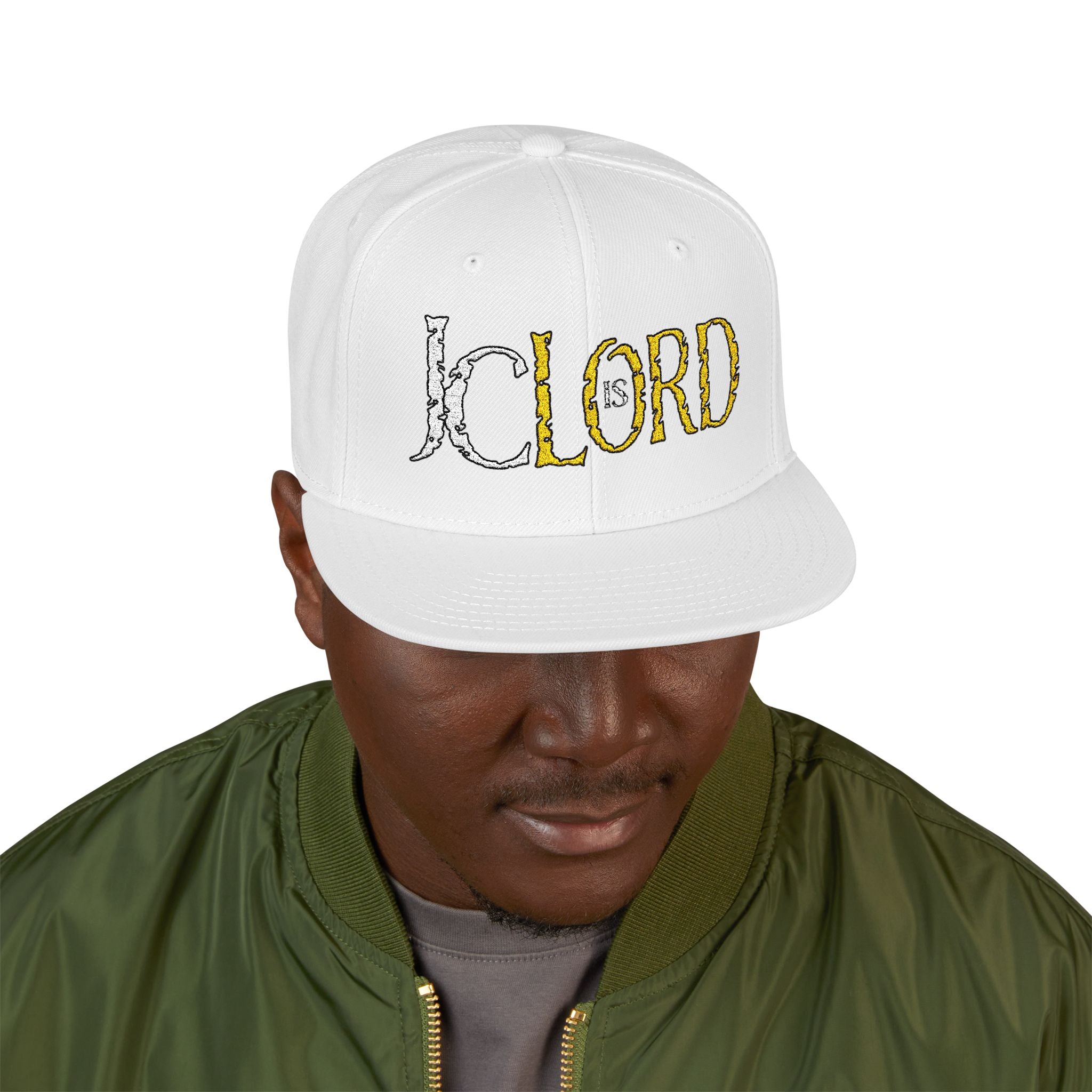 JC is LORD ( White/Gold Ltrs) - Snapback (Embroidery)