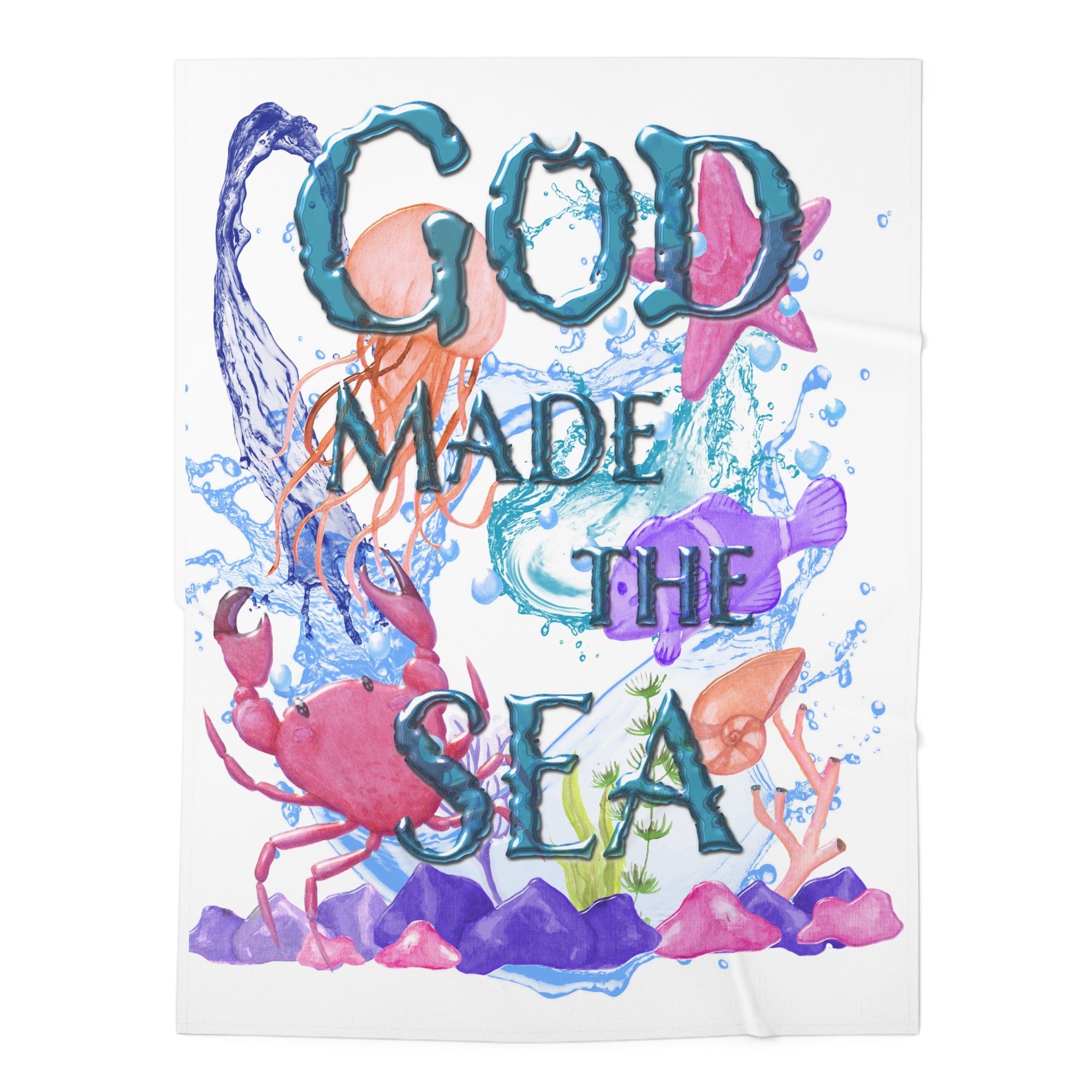 God Made the SEA - Ocean scene (Baby Swaddle Blanket)