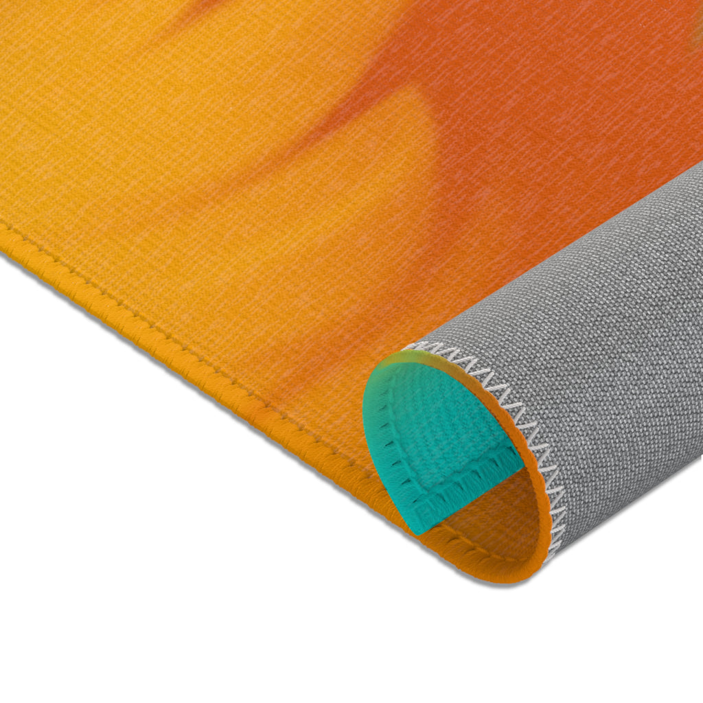 Turquoise & Golden Yellow - Area Rugs