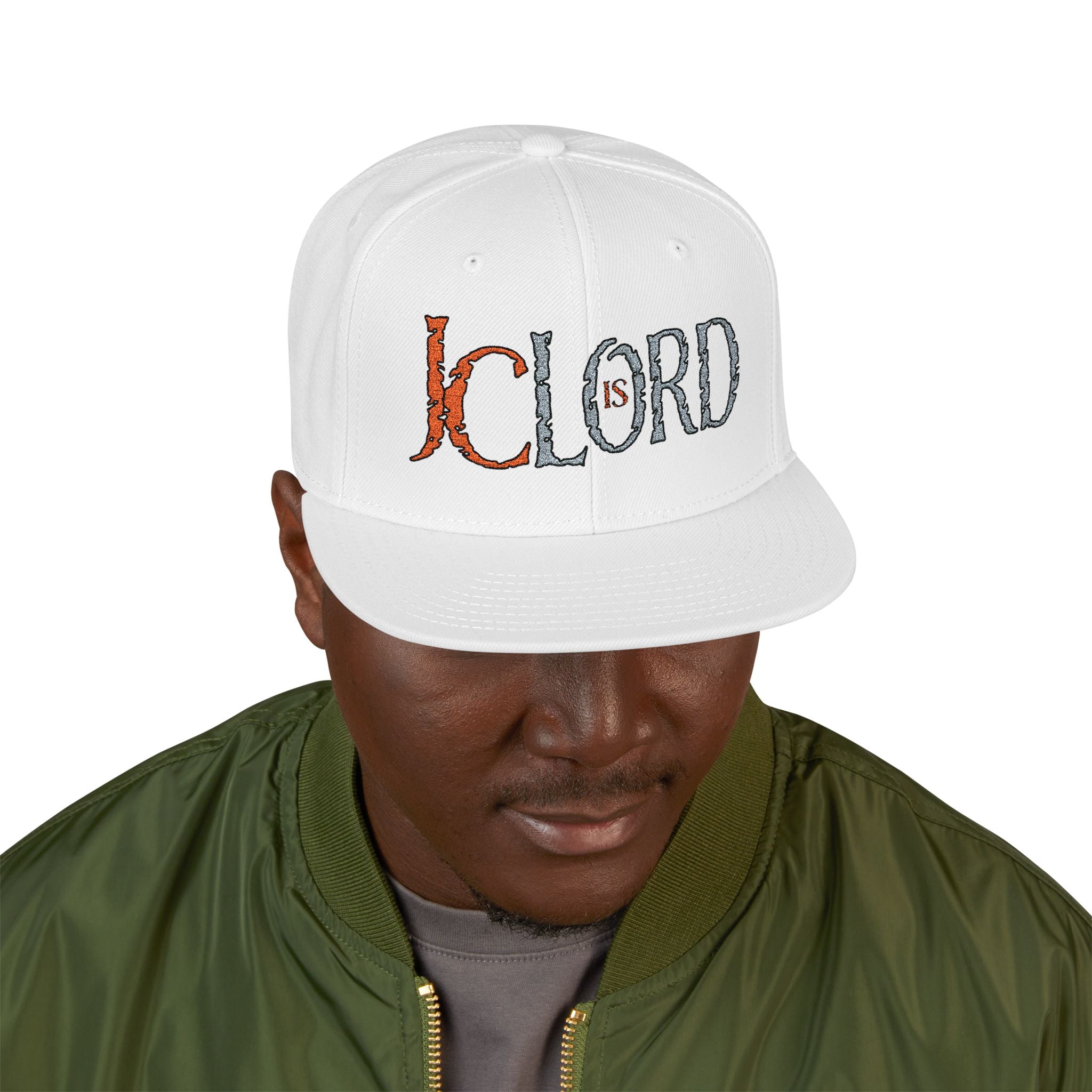 JC IS LORD (Orange/Gray Ltrs) - Snapback (Embroidery)