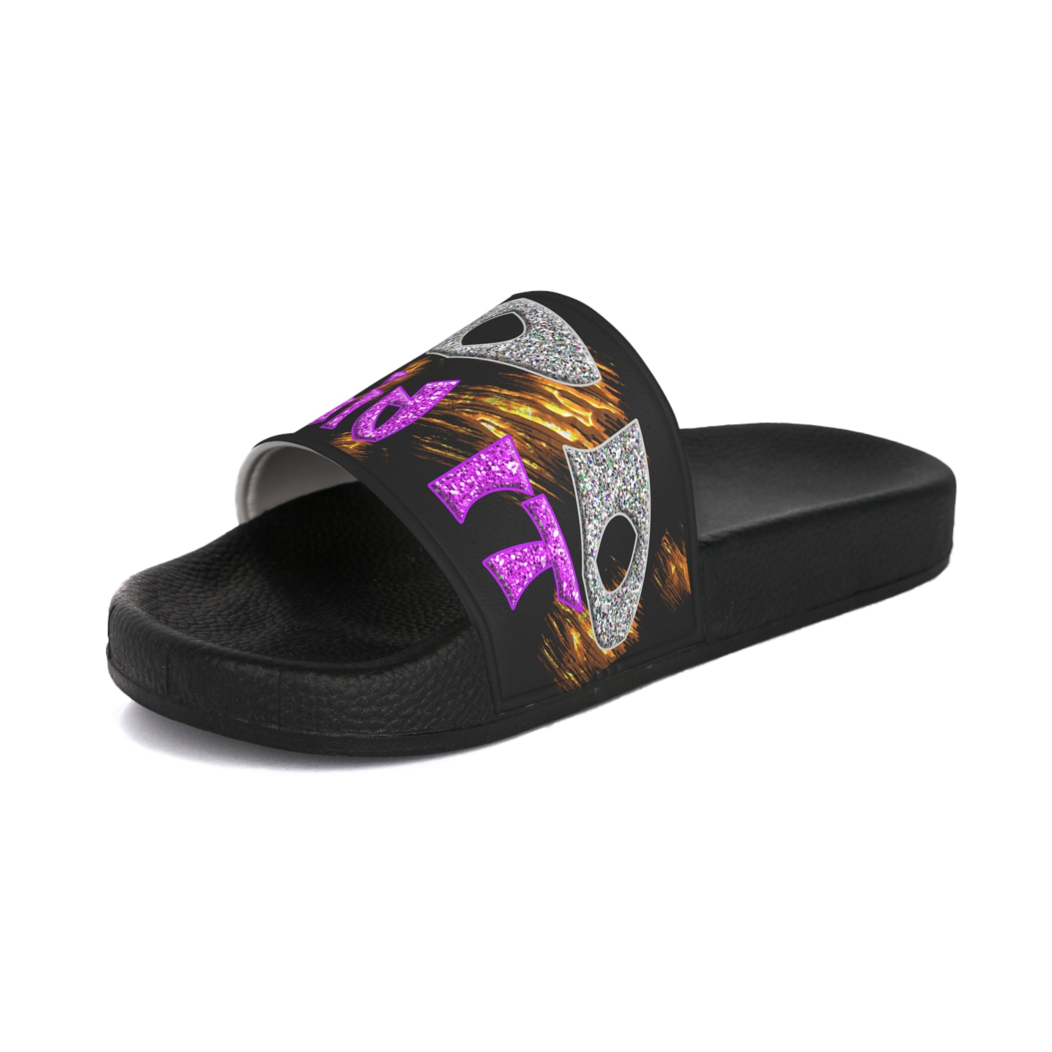 God said it - Periodt! (Men's Slide Sandals) Turquoise - Silver & Magenta