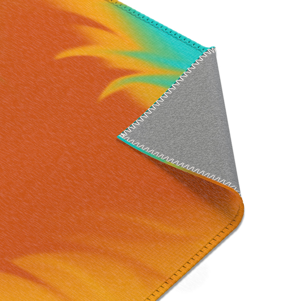 Turquoise & Golden Yellow - Area Rugs