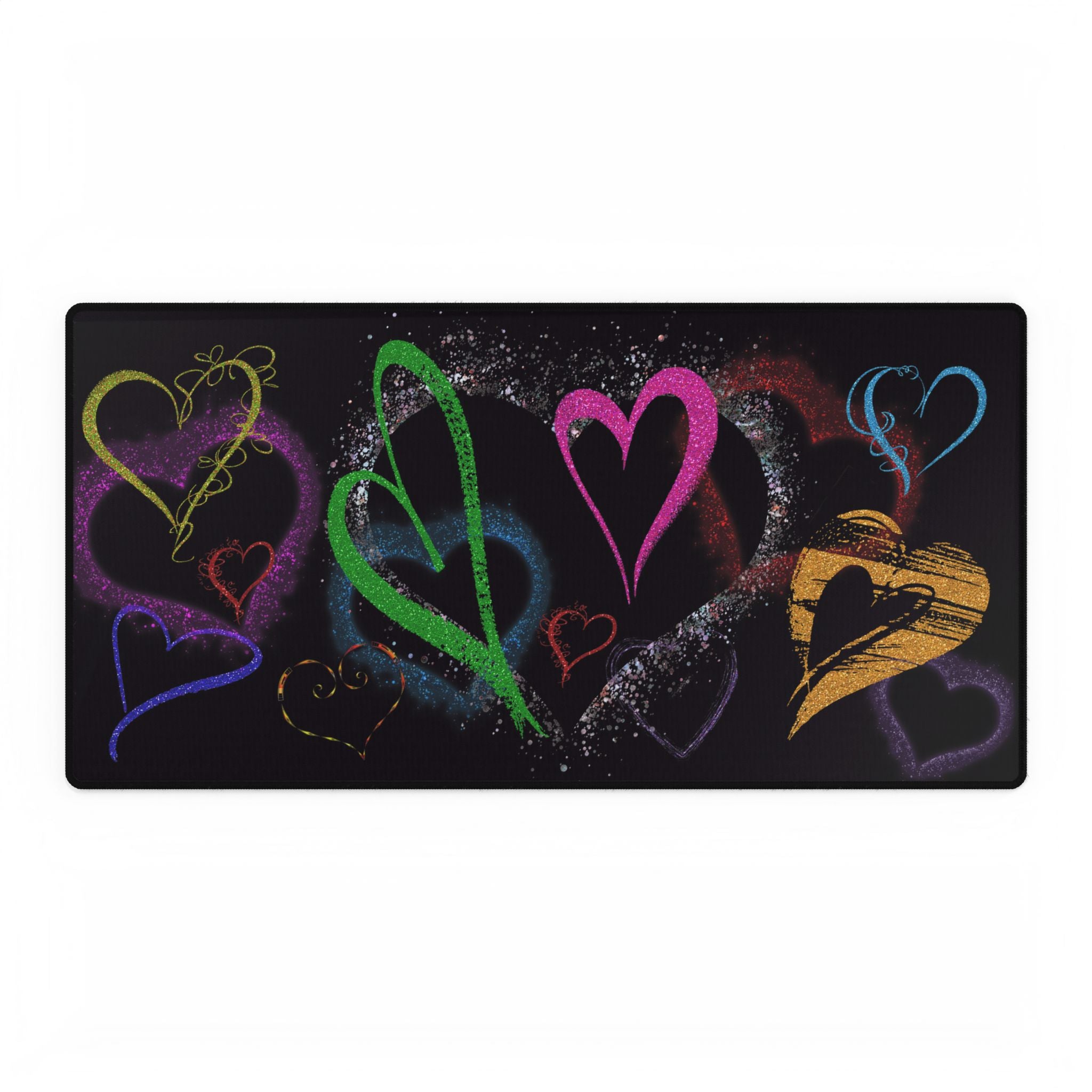Colorful Love Heart Desk Mat - Ideal for Home Office & Gift Giving
