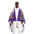 Under His Wings I Will Trust Ps. 91:4 - Purple (Hooded Sherpa Fleece Blanket)