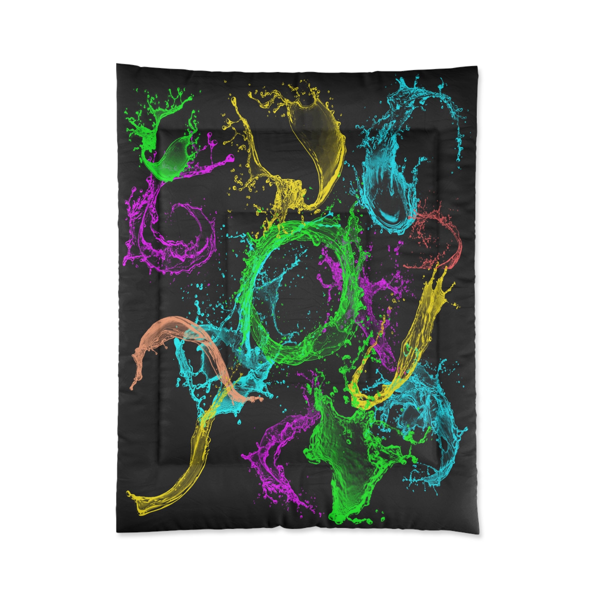 Vibrant Splash Comforter - Colorful Bedding for Kids, Teens, and Home Decor, Fun Gift for Birthdays, Holidays, Room Makeover