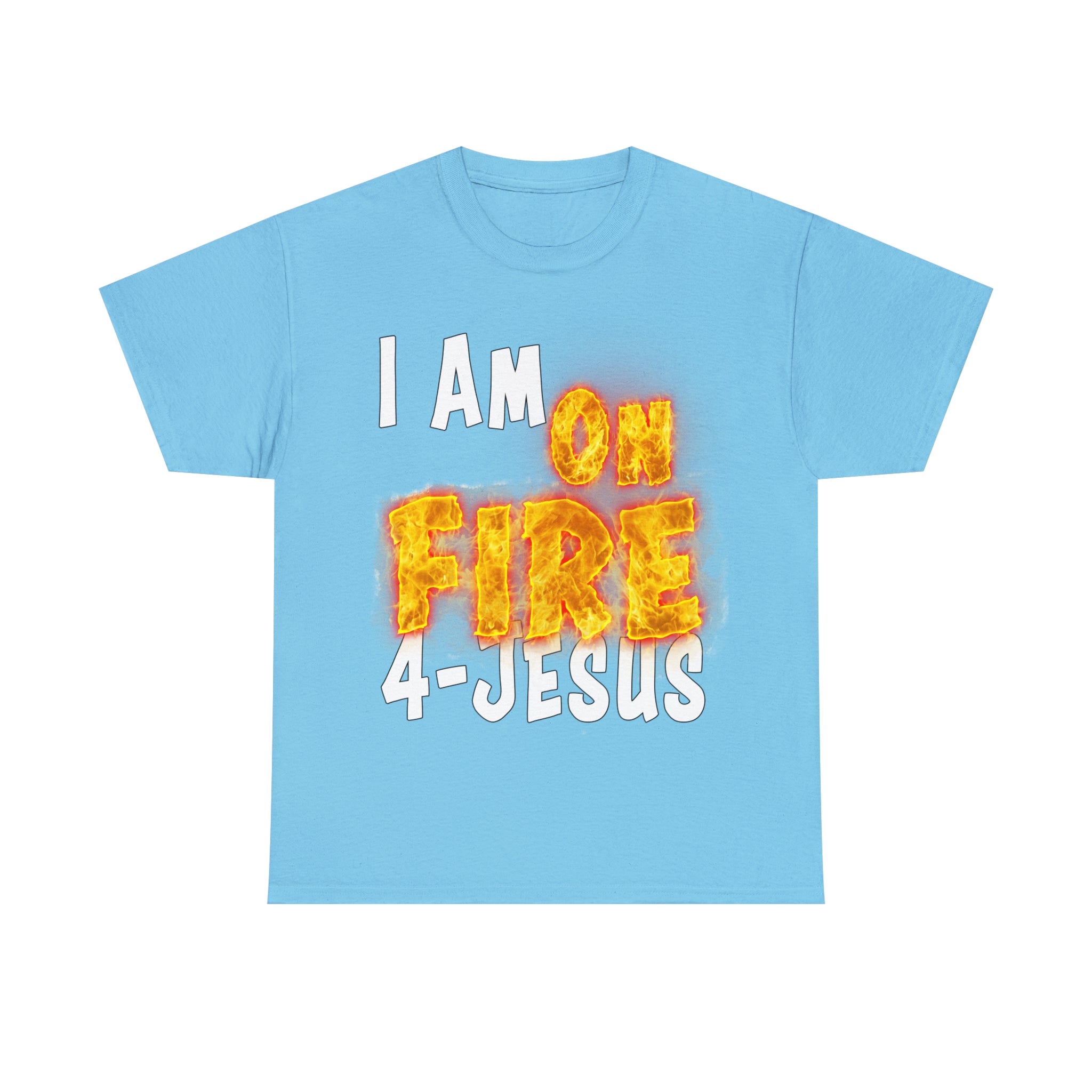 I AM ON FIRE 4-JESUS - ARE YOU HOT OR COLD 4-JESUS (Unisex Heavy Cotton Tee) PRICES VARY UPON COLOR AND SIZE