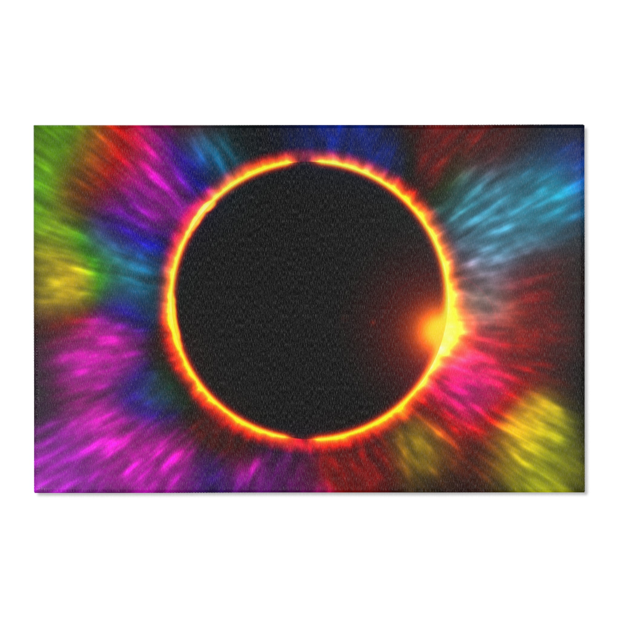 Solar Eclipse w/colors - Area Rugs