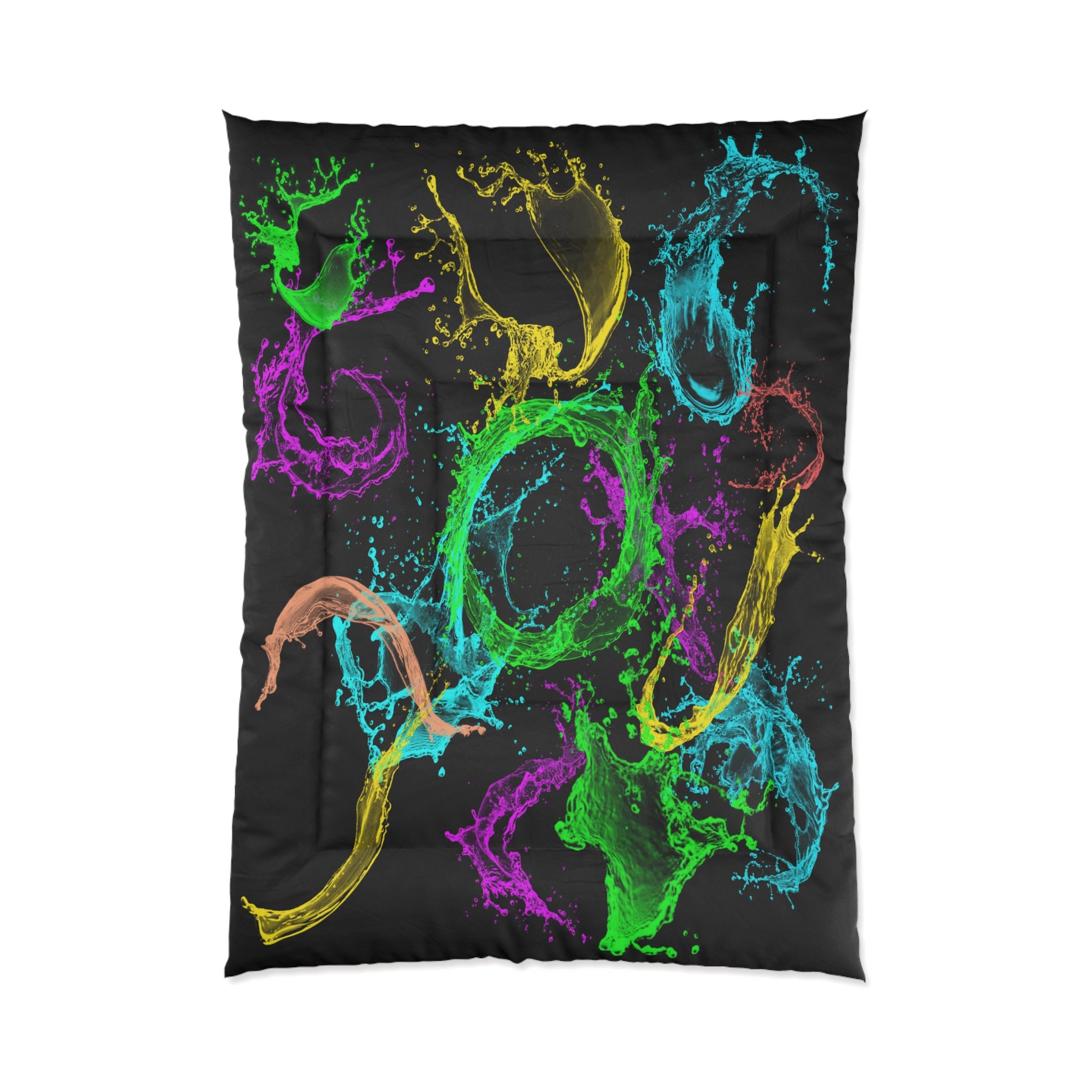 Vibrant Splash Comforter - Colorful Abstract Bedding, Perfect for Kids and Teens, Home Decor, Gift for Any Occasion