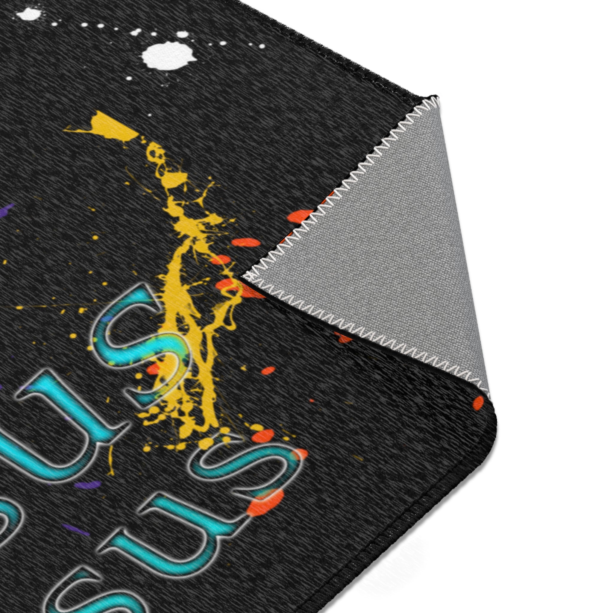 Jesus w/Paint splatters - Area Rugs