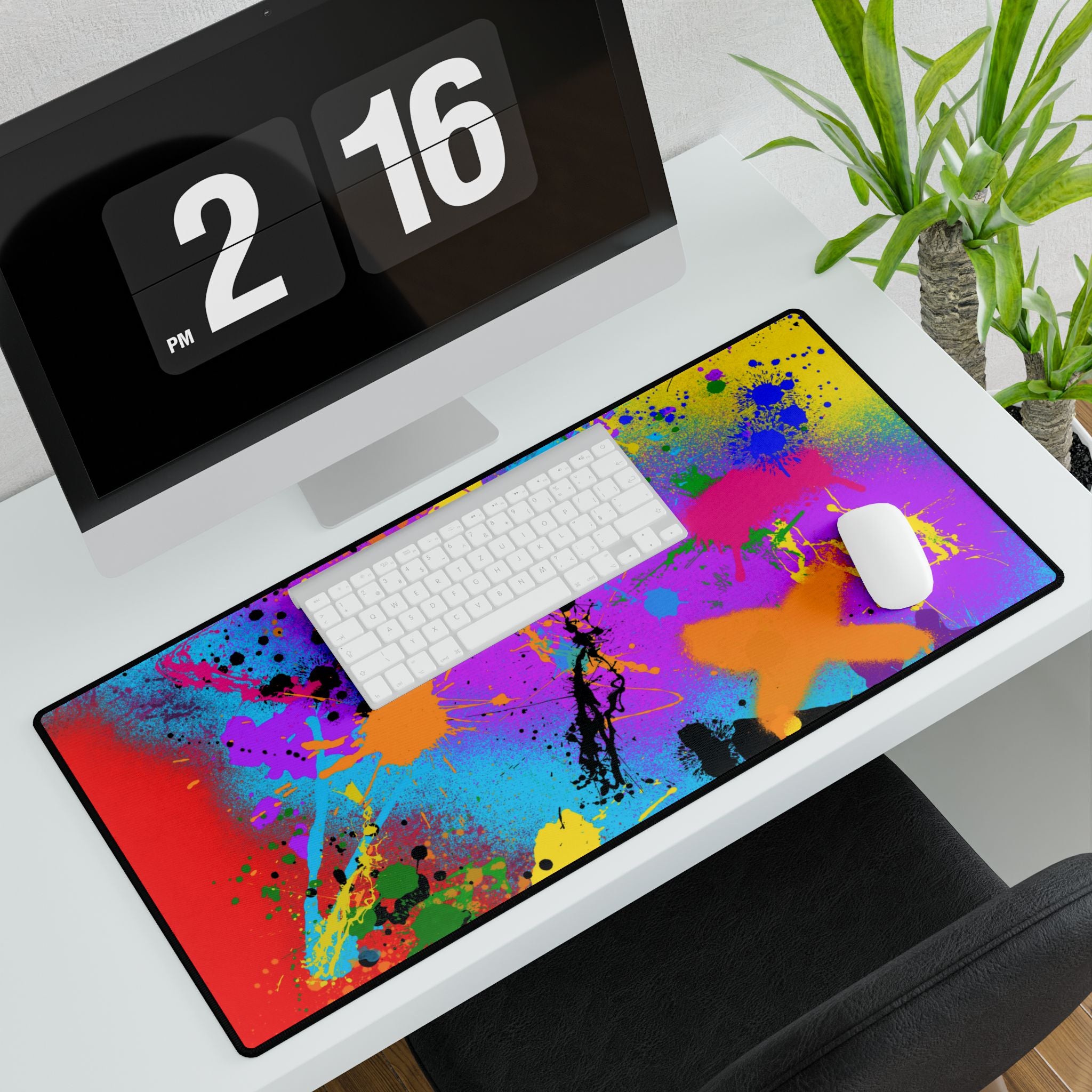 Colorful Artistic Desk Mat - Vibrant Office Decor for Creative Spaces