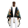 Under His Wings I Will Trust Ps. 91:4 Black - Hooded Sherpa Fleece Blanket