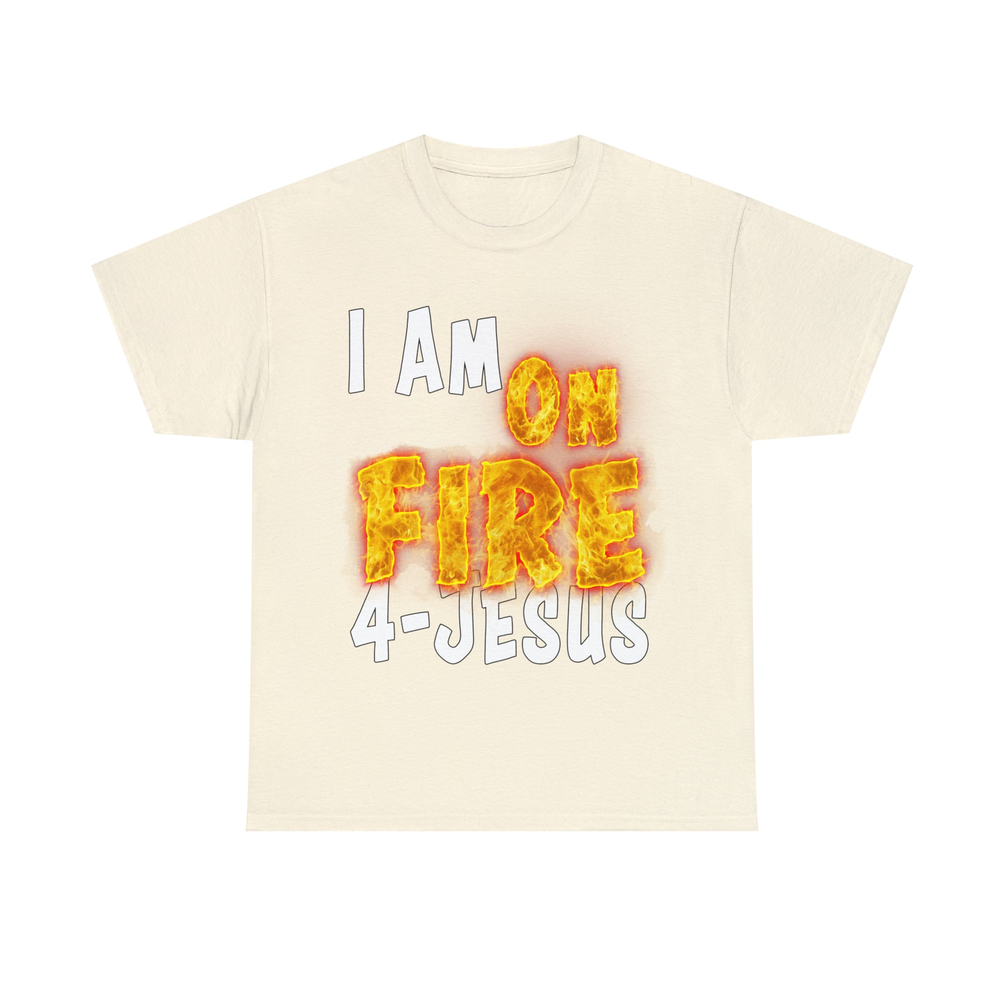 I AM ON FIRE 4-JESUS - ARE YOU HOT OR COLD 4-JESUS (Unisex Heavy Cotton Tee) PRICES VARY UPON COLOR AND SIZE