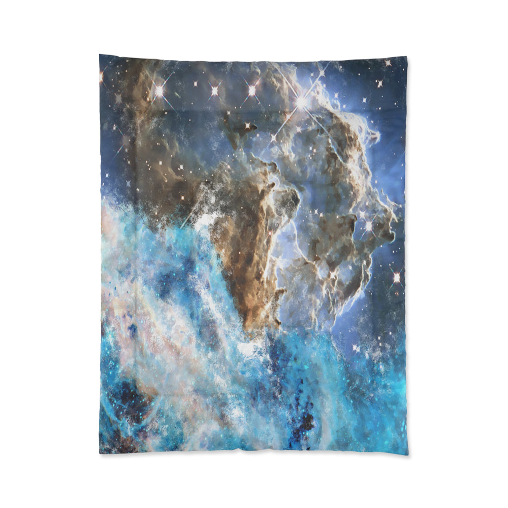 Galactic Blue Comforter, Space-Themed Bedding, Cozy Bedroom Decor, Unique Gift for Astronomers, Celestial Home Accessories