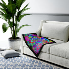 Load image into Gallery viewer, GRANDS w/Multi-colored Hearts &amp; background ( Baby Swaddle Blanket)
